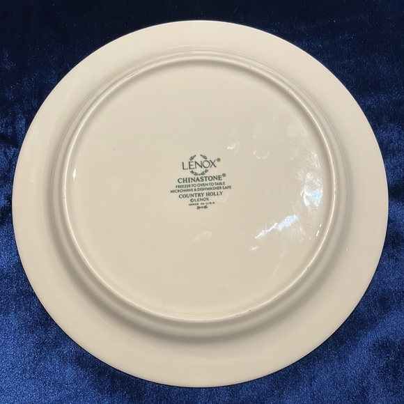 Lenox Country Holly Salad Plate Chinastone EUC Discontinued, Made in USA! - Picture 4 of 5